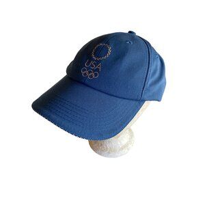 Vintage USA Olympic Blue Baseball Cap  Embroidered Flag